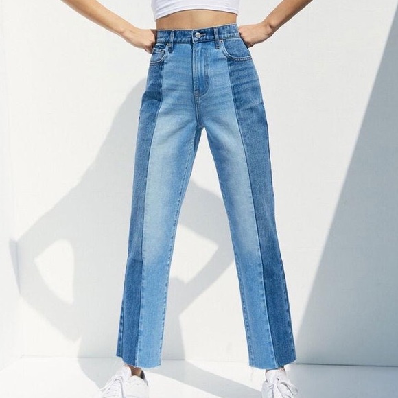 Pacsun High Rise Straight Two Toned Jeans - Picture 1 of 5